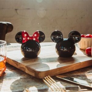 Disney Mickey and Minnie Mouse Ceramic Salt and Pepper Shakers | Set of 2